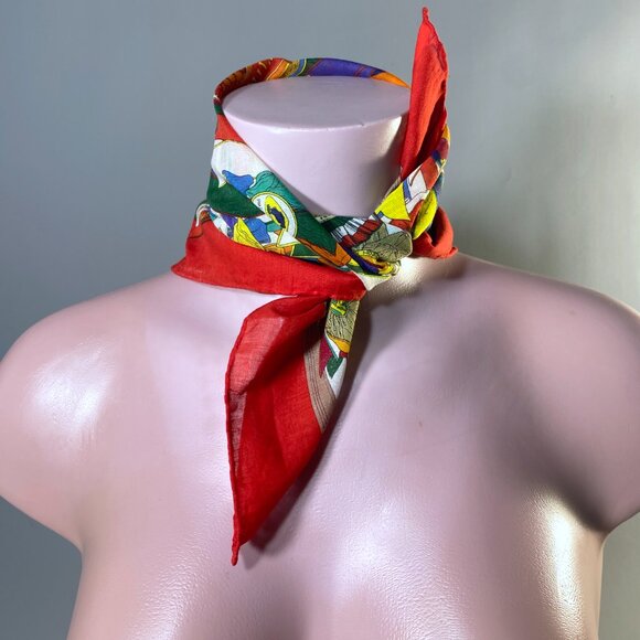 Gucci Equestrian Rosette Ribbon Awards Motif Silk Scarf - Picture 5 of 7